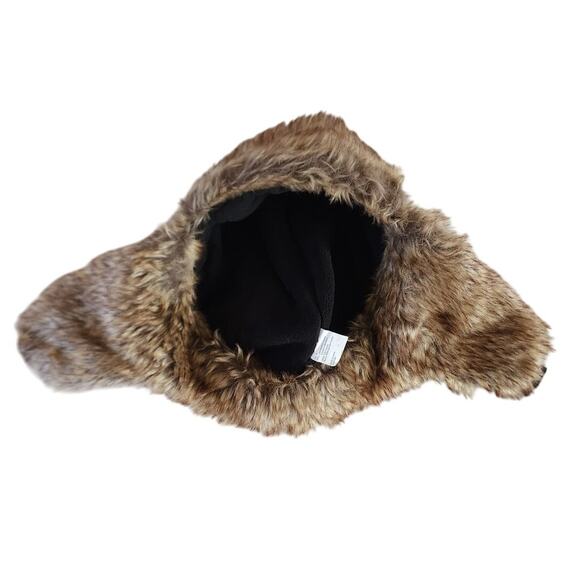 Red Black Buffalo Plaid Wool Blend Trapper Hat Faux Fur M/L - Picture 4 of 5